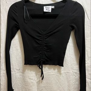 Princess Polly, long sleeve ruched top, barely worn, size 6